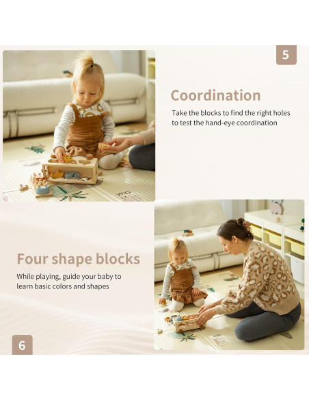 Clasificador de Formas de Madera Samonyed para Niños 1-3 Años Clasificador de Formas de Madera Samonyed para Niños 1-3 Años