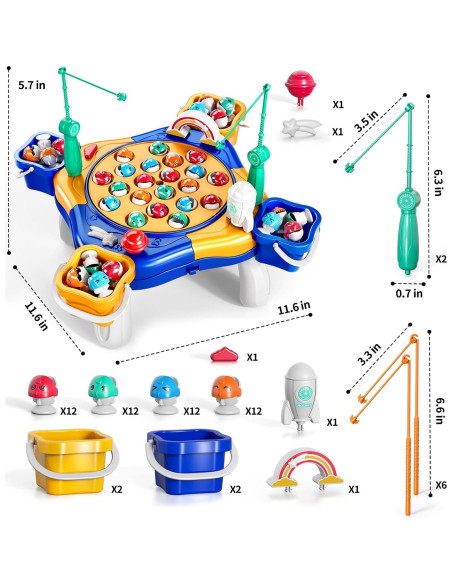 Juego de Pesca Magnética JUKUDAHU 48 Peces 8 Cañas Azul Juego de Pesca Magnética JUKUDAHU 48 Peces 8 Cañas Azul