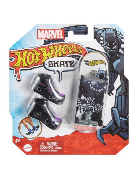 Patineta Hot Wheels Pantera Negra Marvel + Zapatos de Dedo Patineta Hot Wheels Pantera Negra Marvel + Zapatos de Dedo