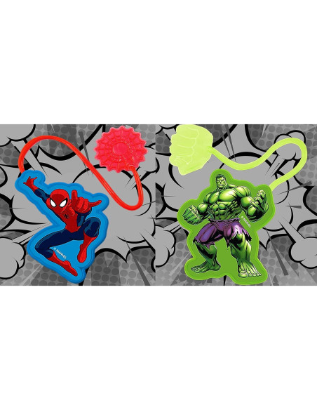 JA-RU Manos Pegajosas Spiderman y Hulk - 2 Paquetes Variados JA-RU Manos Pegajosas Spiderman y Hulk - 2 Paquetes Variados