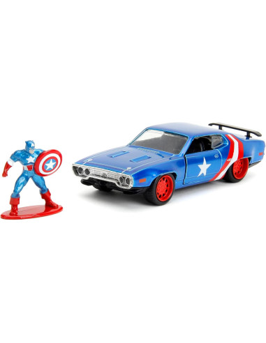 Auto de Fundición 1:32 Jada Toys Plymouth GTX + Capitán América