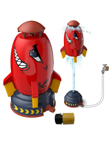 Cohete Aspersor de Agua Flexyony Rojo para Niños 3+ Años