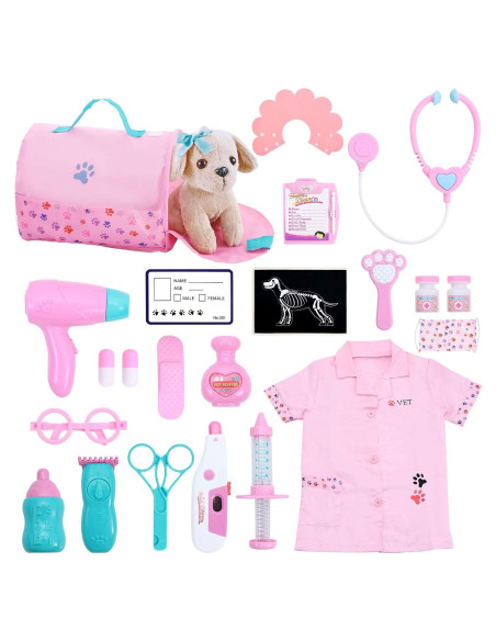 Kit de Veterinario Holycco para Niños 3-6 Años con Perro de Peluche Kit de Veterinario Holycco para Niños 3-6 Años con Perro de Peluche
