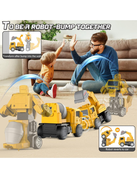 Juguete Transformable Camiones a Robots Qumcou - 4 Piezas Juguete Transformable Camiones a Robots Qumcou - 4 Piezas