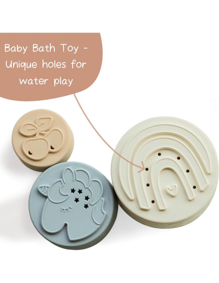 Juguete de Tazas Apilables Moonkie de Silicona para Bebés 7 Piezas Juguete de Tazas Apilables Moonkie de Silicona para Bebés 7 Piezas