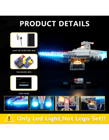 Kit de Iluminación BOOZUU para LEGO 75404 Nave Acclamator