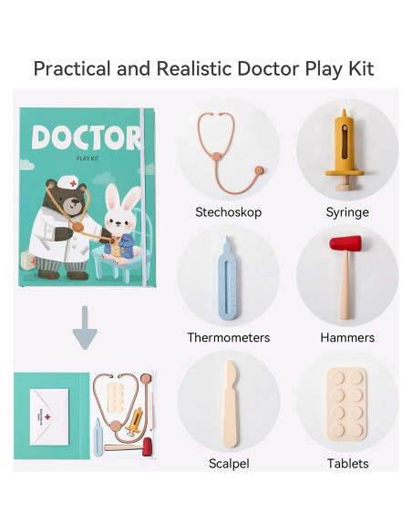 Kit de Doctor Montessori Macabaka para Niños 3-5 Años Kit de Doctor Montessori Macabaka para Niños 3-5 Años