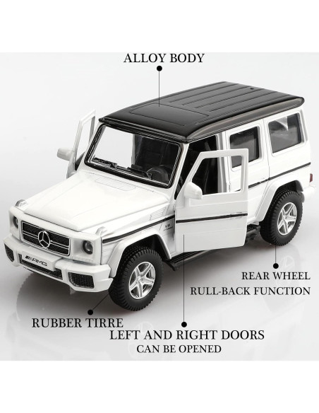 Coche de Metal a Escala 1/36 TOKAXI Mercedes Benz G63 Blanco Coche de Metal a Escala 1/36 TOKAXI Mercedes Benz G63 Blanco