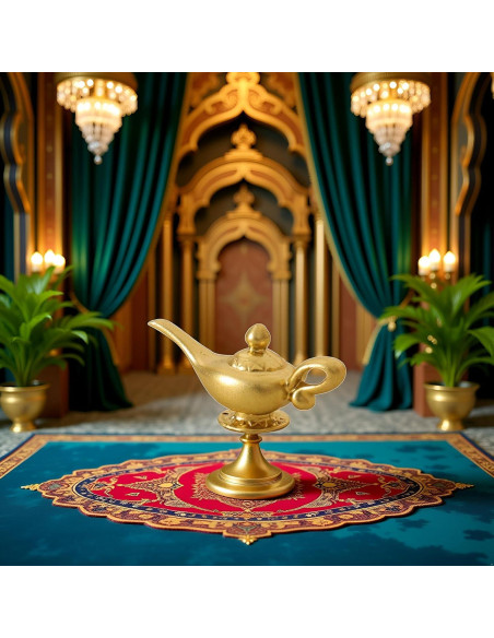 Lámpara de Genio Aladino Miniatura Dorada 1/12 para Muñecas Lámpara de Genio Aladino Miniatura Dorada 1/12 para Muñecas