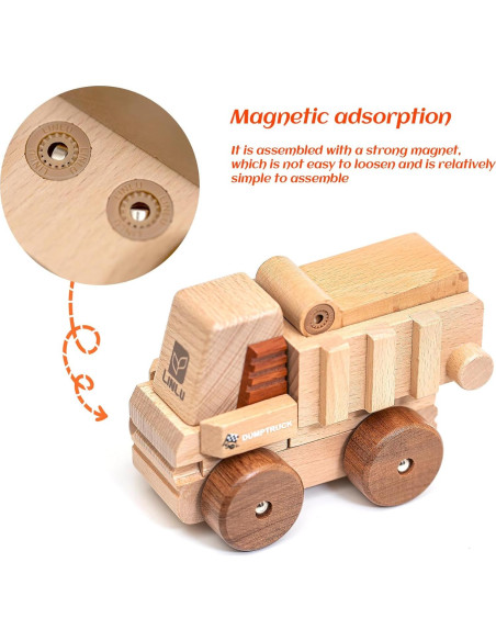 Coche de Madera Magnético Totatatree 17.78x15.49cm Coche de Madera Magnético Totatatree 17.78x15.49cm