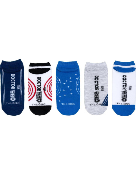Calcetines Doctor Who Corte Bajo 5 Pares Dama Talla 34-40 Calcetines Doctor Who Corte Bajo 5 Pares Dama Talla 34-40