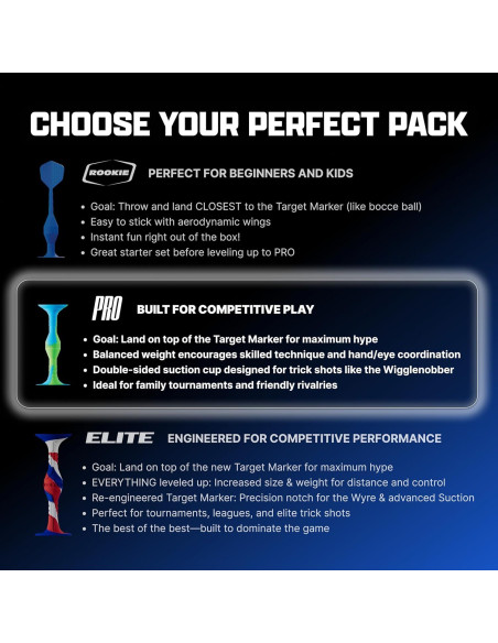 Juego de Lanzamiento Popdarts Pro Azul y Verde - 6 Dardos Juego de Lanzamiento Popdarts Pro Azul y Verde - 6 Dardos