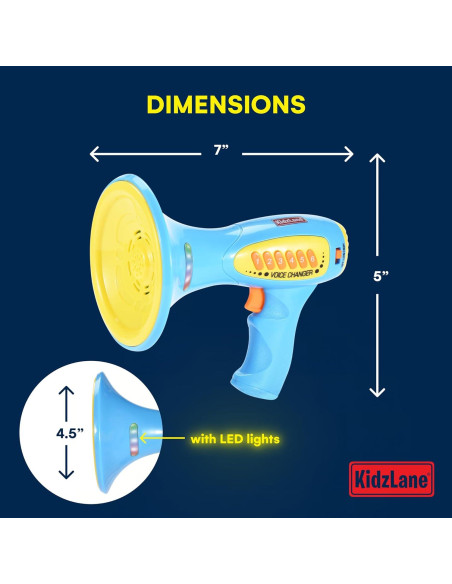 Cambiador de Voz Kidzlane para Niños - Megáfono Azul con 5 Efectos Cambiador de Voz Kidzlane para Niños - Megáfono Azul con 5 Efectos