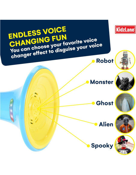Cambiador de Voz Kidzlane para Niños - Megáfono Azul con 5 Efectos Cambiador de Voz Kidzlane para Niños - Megáfono Azul con 5 Efectos