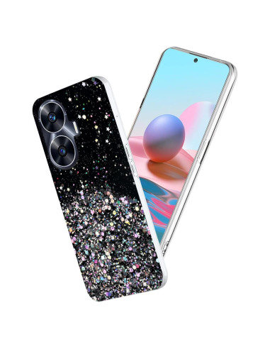 Funda Silicona Brillante Yarxiawin para Realme C55 - Negro