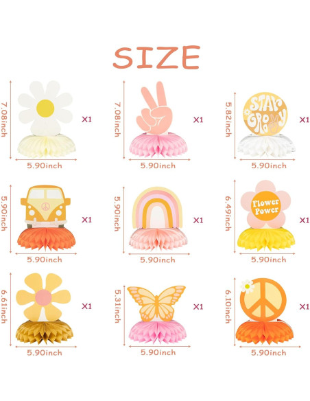 Centros de Mesa Honeycomb A1diee 9 Piezas Boho Retro Centros de Mesa Honeycomb A1diee 9 Piezas Boho Retro