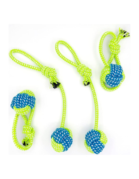 Juguete interactivo para perros YESWOOD! con cuerda y pelota - 4 unidades Juguete interactivo para perros YESWOOD! con cuerda y pelota - 4 unidades