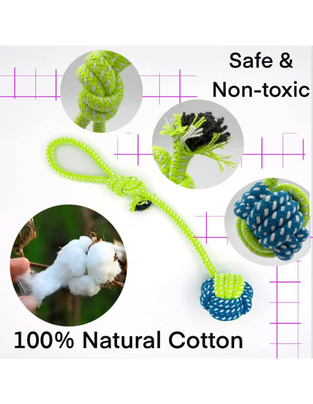 Juguete interactivo para perros YESWOOD! con cuerda y pelota - 4 unidades Juguete interactivo para perros YESWOOD! con cuerda y pelota - 4 unidades
