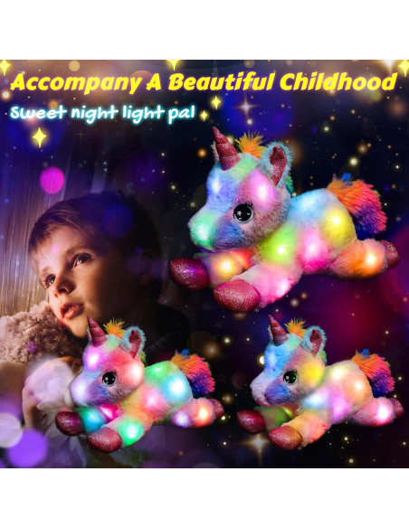 Unicornio de Peluche LED Easfan 25.4 cm Brilla en la Oscuridad Unicornio de Peluche LED Easfan 25.4 cm Brilla en la Oscuridad