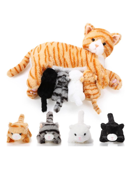 Peluches de Gato Skylety con Mamá y 4 Gatitos 40 cm Peluches de Gato Skylety con Mamá y 4 Gatitos 40 cm