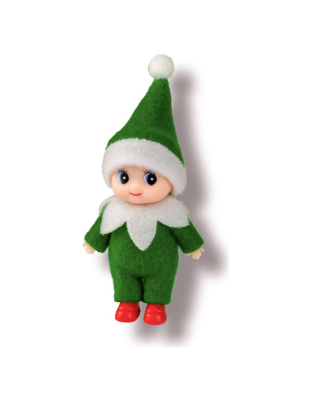 Muñeco de Elfo Bebé de Navidad ZTI 10cm Verde Muñeco de Elfo Bebé de Navidad ZTI 10cm Verde