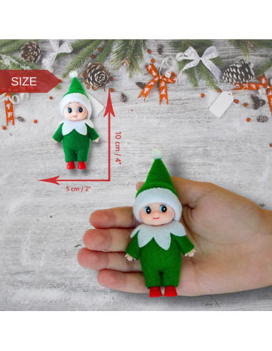 Muñeco de Elfo Bebé de Navidad ZTI 10cm Verde