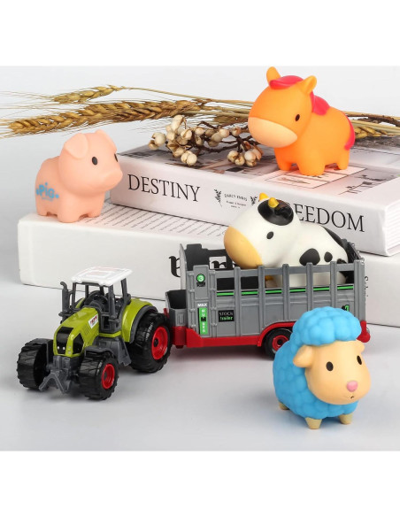 Juego de Granja Oriate con Tractor y 6 Animales - Alfombrilla 120x80cm Juego de Granja Oriate con Tractor y 6 Animales - Alfombrilla 120x80cm