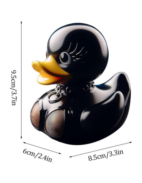 Pato de Goma Gótico Negro Addcean 19 cm para Decoración Pato de Goma Gótico Negro Addcean 19 cm para Decoración