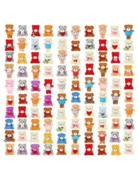 Conjunto 100 Mini Animales de Peluche Zhanmai para Fiestas Conjunto 100 Mini Animales de Peluche Zhanmai para Fiestas