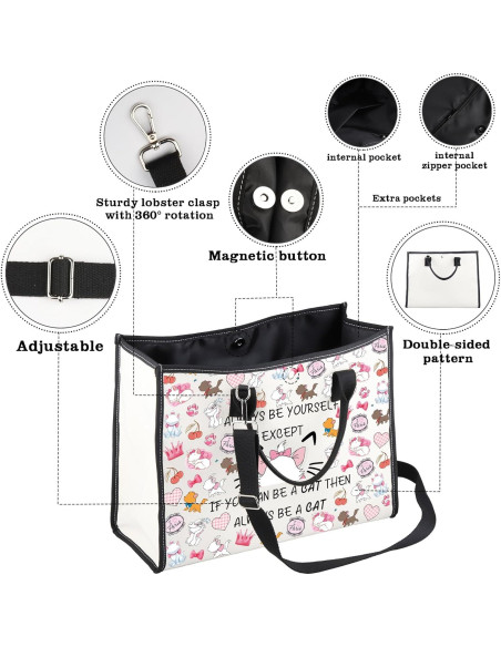 Bolsa Tote Cruzada Grande CMNIM con Mensaje Divertido Bolsa Tote Cruzada Grande CMNIM con Mensaje Divertido