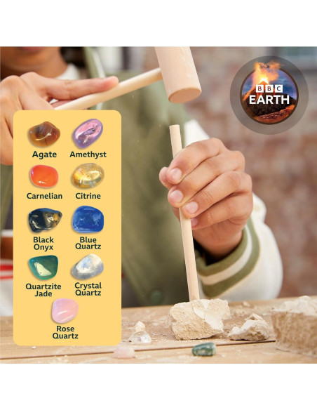 Kit de Excavación de Gemas BBC Earth - 9 Gemas Reales Kit de Excavación de Gemas BBC Earth - 9 Gemas Reales