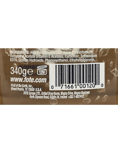 Gel Hidratante de Aloe Vera 340g Fruit of the Earth Gel Hidratante de Aloe Vera 340g Fruit of the Earth