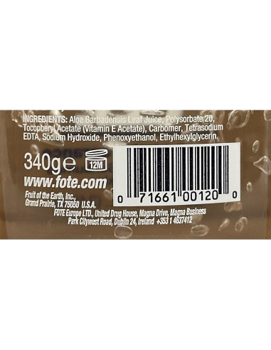 Gel Hidratante de Aloe Vera 340g Fruit of the Earth