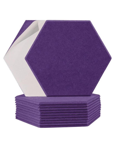 Paneles Acústicos Hexagonales RSACCSKY Pack 12 Púrpura 30.48 cm