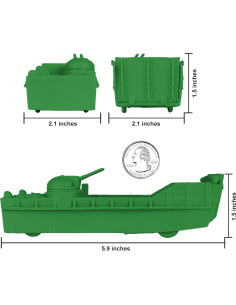 Barcos de Plástico BMC Classic Marx Landing Craft 4pc Verde 15cm 2