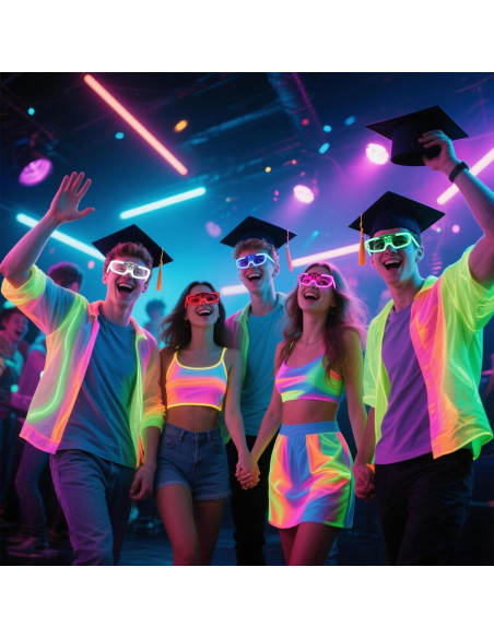 28 Gafas LED Neón FathiSooc 5 Colores 3 Modos para Fiestas 28 Gafas LED Neón FathiSooc 5 Colores 3 Modos para Fiestas
