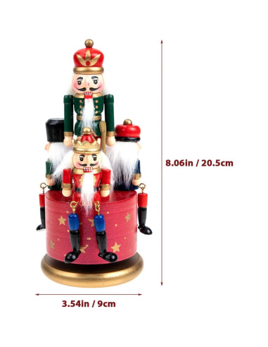 Caja de Música Cascanueces ABOOFAN 20.5x9x9cm Roja