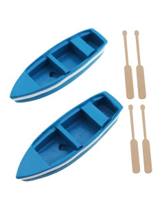 Mini Barco de Resina CTWHA 2 Piezas Azul 6x2x1cm
