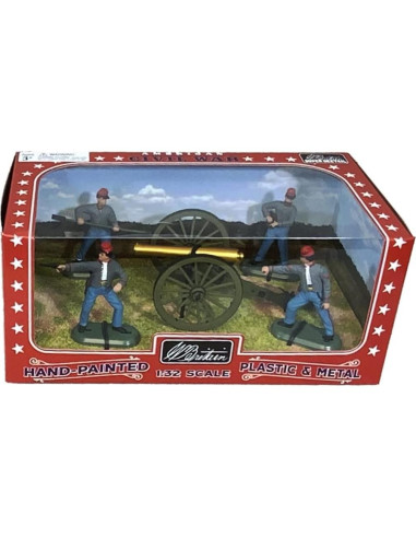 W. Britain Cañón Napoleón Confederado con 4 Figuras 1:32