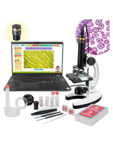 Kit de Microscopio Premium AmScope M40-K-MDM35 1200X para Niños