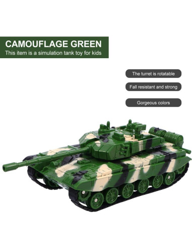 Tanque de Juguete Verde Camuflaje Toddmomy 14.5x7x5.5cm
