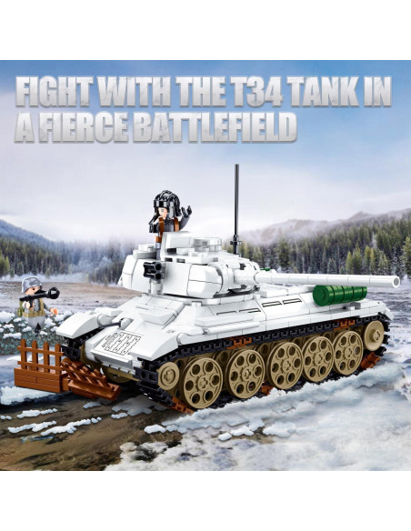 Set de Construcción Tanque T34-85 Sluban 518 Piezas con 2 Minifiguras Set de Construcción Tanque T34-85 Sluban 518 Piezas con 2 Minifiguras