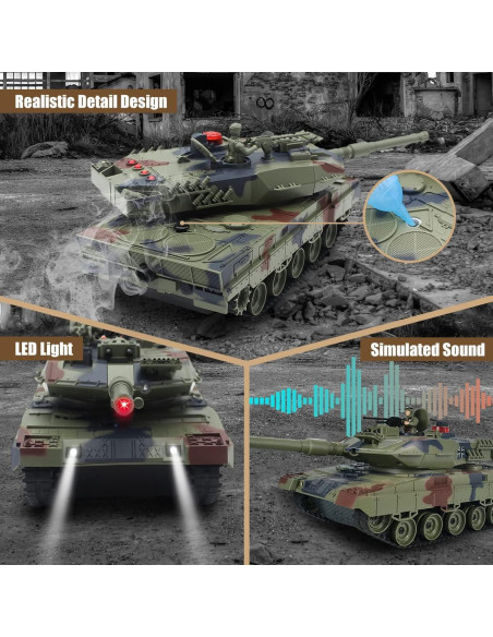 Set de Tanques de Batalla RC Fistone T90 y Leopard 1/24 Set de Tanques de Batalla RC Fistone T90 y Leopard 1/24