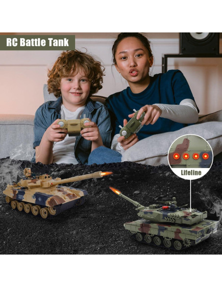 Set de Tanques de Batalla RC Fistone T90 y Leopard 1/24 Set de Tanques de Batalla RC Fistone T90 y Leopard 1/24