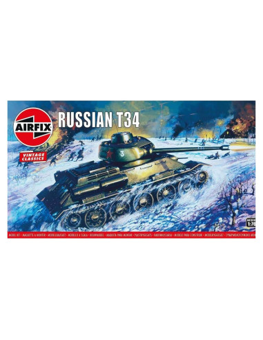 Kit de Modelo Tanque Ruso T34 Airfix 1:76 para Adultos 14+