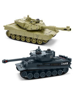 Conjunto de Tanques de Batalla RC JECAURS 1:28 M1A2 y Tigre