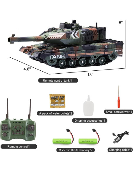Tanque RC Militar Hitish 13 Canales con Luz y Sonido Tanque RC Militar Hitish 13 Canales con Luz y Sonido