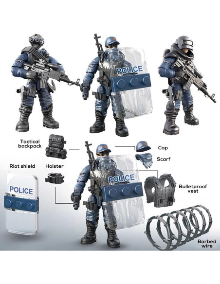 Set de Bloques de Construcción SWAT MEIEST - 8 Figuras de Policía Set de Bloques de Construcción SWAT MEIEST - 8 Figuras de Policía