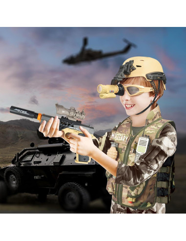 Disfraz de Soldado Militar RedCrab para Niños 12 Piezas