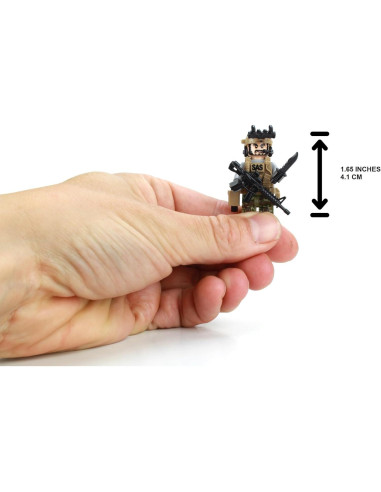 Minifigura Militar SAS Británico Battle Brick 1.6" Camuflaje